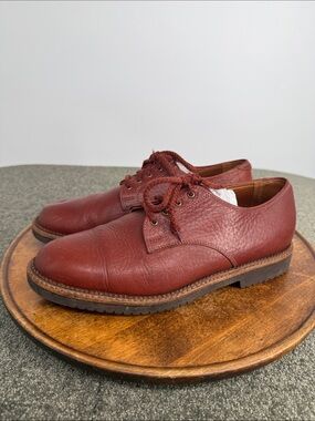 Willis & Geiger Outfitters Shoe Mens 9.5 F Burgundy Leather Lace Up Oxford Derby